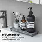 Sink Caddy Kitchen Sink Organizer, Water Absorbing Stone Tray for Sink,Diatomite Bathroom Counter Tray,Faucet Drying Mat Protector Coaster Soap Dish Rack Riser Vanity Dispenser Sponge Holder,10" x 4"