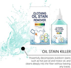 Oil and Stain Remover for Clothes, 8 FL OZ, Gentle Fabric Cleaner, Quick and Easy Grease Removal, Fabric Stain Remover For Cooking, Engine, Dried Oil And Grease Stains, Safe for All Fabric Types