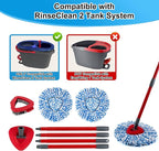 Spin Mop Handle,Mop Head,Base and Brush for OCedar RinseClean 2 Tank System,Include 2 Microfiber Spin Mop Replacement Head,4 Section 30-58" Iron Mop Handle,1 Base and 1 Scrub Brush for Floor Cleaning