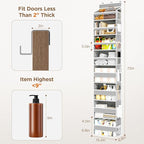 Over The Door Organizer, 8 Shelf Door Hanging Organizers with 8 Large Capacity Pockets, Back of Door Organizer Storage Hanging Shelves for Closet Bathroom Bedroom Nursery