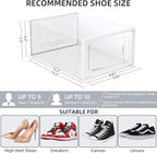 Elechomes Shoe Boxes Clear Plastic Stackable 18 Pack Premium Shoe Organizer Storage for Closet Foldable Shoe Rack Containers Sneaker Display Case Holder Shoe Bin Entryway Drawers Gifts