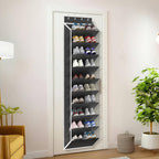 KEEPJOY 10 Tiers Mesh Over Door Shoe Organizer Storage, Hanging Shoe Holder for Door with Large Deep Pockets, Fit 20-30 Pairs Shoe Rack for Sneakers, Boots(Black)