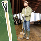 2 Pcs Spading Pitchfork Handle 30 Inch Wooden Shovel Handle Replacement D Shaped Pitch Fork Handles Replacement Tool for Shovel Scoop Hoe Rake Garden Digging