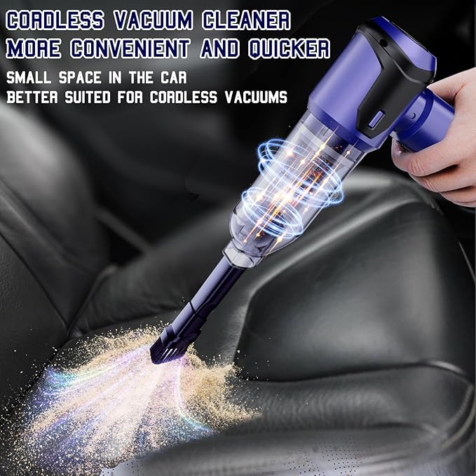 Car Vacuum Portable Cordless, 20000PA 120W 4 in 1 High Power Handheld Cordless Vacuum Cleaner & Air Duster,Air Blower,Multi-Nozzles,Brushless Motor 3-Speed Modes,for Car, Home, Pet,Office & Camping