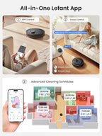 Lefant LiDAR Robot Vacuum and Mop, 45-Day Self-Emptying, 6000Pa Robotic Vacuum Cleaner with Carpet Detection, 190° PSD Obstacle Avoidance, Multi-Floor Mapping, WiFi/Alexa/APP/iWatch, M2 Plus, Black