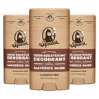 Dr. Squatch Natural Deodorant for Men - Odor-Squatching Aluminum Free - Maverick Musk (2.65 oz, 3-Pack)