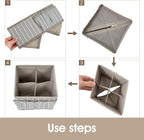 VERONLY Cosmetic Storage Bins Makeup Organizer, Adjustable Multifunction Storage Box Desk Drawer Divider for Makeup Brushes, Bathroom Countertop or Dresser, Set of 4 (Grey)