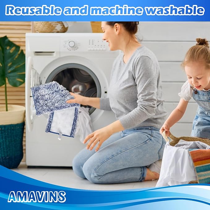 3 Pack Microfiber Dusting Pad for Fits All Bona Mops, Reusable Dusting Pads for Bona Hardwood Floor Cleaner Mop, Mop Pads Refill for Hard Surface Floors, Picks Up Pet Hair & Allergens