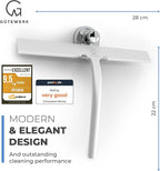 GÜTEWERK Shower Squeegee for Glass Doors, Silicone Window Squeegee, Bathroom and Glass Cleaning - White - 11 Inch