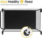 WDT 2-Tier Utility Cart with Wheels, Metal Cart with 1000LBS Capacity, NSF Heavy Duty Rolling Cart, Commercial Grade Serving Tool Storage Carts for Warehouse Garage Kitchen, 24"D x 45"W x 39"H, Black