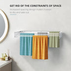 Laundry Drying Rack, Collapsible Wall Mounted Clothes Drying Rack - Drying Rack Clothing Foldable,Space Saving, 31.5" Wide, 13.2 Linear Ft, 5 Aluminum Rods, 60 lb Capacity (White, 31.5")