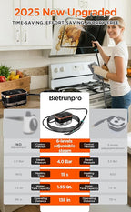 Steam Cleaner for Home, 15s Fast Heat-Up, 6 Level Adjustable Steam, 43oz Big Tanks, 79" Steam Hose, 8 Cleaning Brush Head, 1500W Portable Handheld Steam Cleaner for Cleaning Home, Floor, Wall, Car