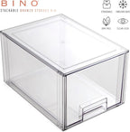 BINO | Stackable Storage Drawers, Tall Small - Clear | THE CRATE COLLECTION | Storage Bins With Drawers Bathroom Organizers and Storage Organization and Storage Under Sink Organizer Vanity Cabinet