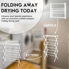 2024 Enhanced Clothes Drying Rack | Foldable Drying Rack Clothing for Laundry | Small Collapsible Portable Dryers for Laundry | Use for Indoor & Outdoor | White 37.5"x29"x12"
