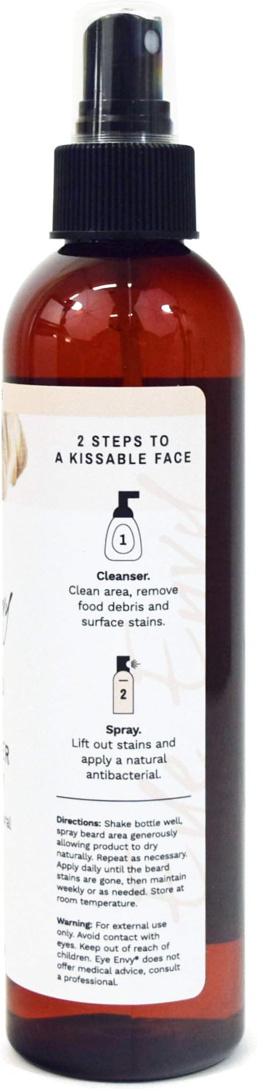 Eye Envy Beard Stain Remover Spray for Dogs/Cats. 100% Natural, Safe. Remove Stains from Drooling, Saliva, Food, Runoff from Tearing. Treats The Cause. Removes Odors. Keeps Dog Beards Clean. 8oz