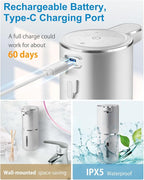 Automatic Liquid Soap Dispenser,4-Level Adjustable, Wall Mount,USB Rechargeable,12.8oz/ 380ml,Touchless Hand & Dish Soap Dispenser for Bathroom, Kitchen,Hotel, Restaurant