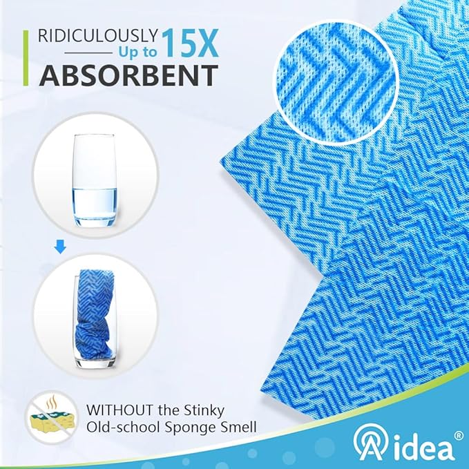 AIDEA Cleaning Wipes, Multi-Purpose Towel Reusable Cleaning Cloths 40Ct(1 Pack), Domestic Wipes, Dish Cloths(12''x24'')