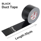 Black Duct Tape 3 Inch Wide, Industrial Grade 3 inches x 55 Yards (164 ft), 9 Mil Heavy-Duty, Waterproof, Strong, Flexible, No Residue, for Crafts & Home Improvement