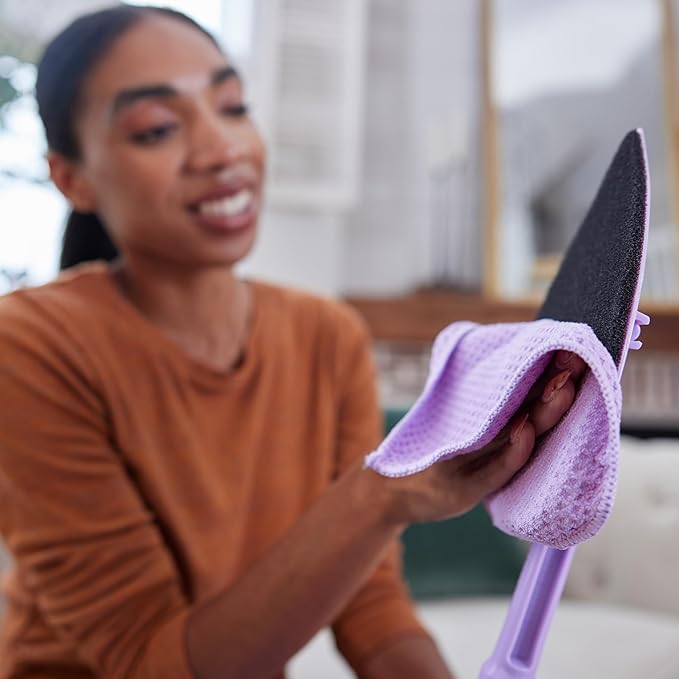 Invisible Glass 95165 Reach & Clean Home Glass Cleaning Tool with Extendable Handle, (3) Reusable Quick Change Microfiber Cloths, and Storage Bag, Streak-Free Window & Glass Cleaner Kit for Home & Car