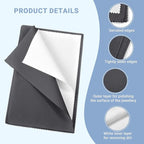 SEVENWELL 2pcs Jewelry Polishing Cleaning Cloth Large 10'' x 12'' for Sterling Silver Jewelry Gold, Diamond, Platinum, Precious Stones, Coins (Gray)
