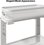 1 Pack 15.7IN-Depth Under Sink Organizer With Smooth Cylindrical Rail,2-Tier Pull Out Multi-Purpose Cabinet Storage for Bathroom&Kitchen,Height Adjustable,Rust-resistant Coating-White