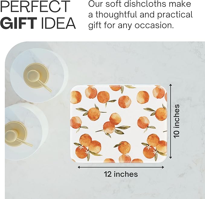 Reusable Paper Towels (12"x10”)-Soft Absorbent 100% Cloth Paper Towel-Washable Paper Towels Rolls w/Cardboard Roll- Reusable Napkins Washable-Dish Cloths (Satsumas - 24 piece, 12x10inch)