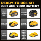 Cordless Impact Wrench for DeWalt Battery, 500Nm (369Ft-Lbs) 1/2" & 1/4" Brushless Impact Gun, 2-Speed High Torque Power Tool for Tire Removal, Rusted Bolts, Car Maintenance(No Battery)