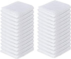 Softolle 100% Cotton Washcloths 24 Pack (12x12 Inches) Soft, Highly Absorbent Washcloth, Face Towels, Wash Cloths for Face, Ring Spun, Bulk Pack (Grey/White)