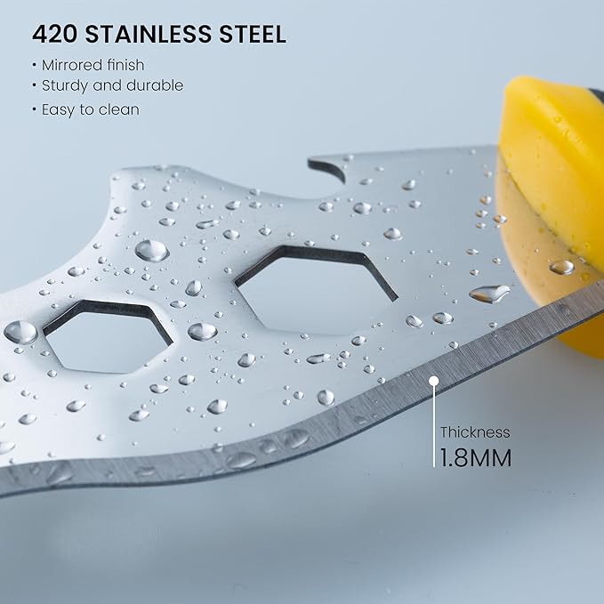 Voomey 12-In-1 Putty knife, Paint Scraper Tool, Stainless Steel Paint Scraper, 2 packs, Metal Scraper for Cleaning Paint Rollers, Hammers, Removing Wall Cracks