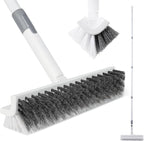 BOOMJOY Grout Brush with Long Handle, 57" Grout Cleaner for Tile Floors, Double-Sided with V-Shape Stiff Bristles for Bathroom, Patio, Kitchen, Wall, Corners and Deck
