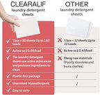 CLEARALIF Laundry Detergent Sheets, Magnolia, 64 Load, CLEARALIF Laundry Detergent Strips Eco Friendly & Hypoallergenic