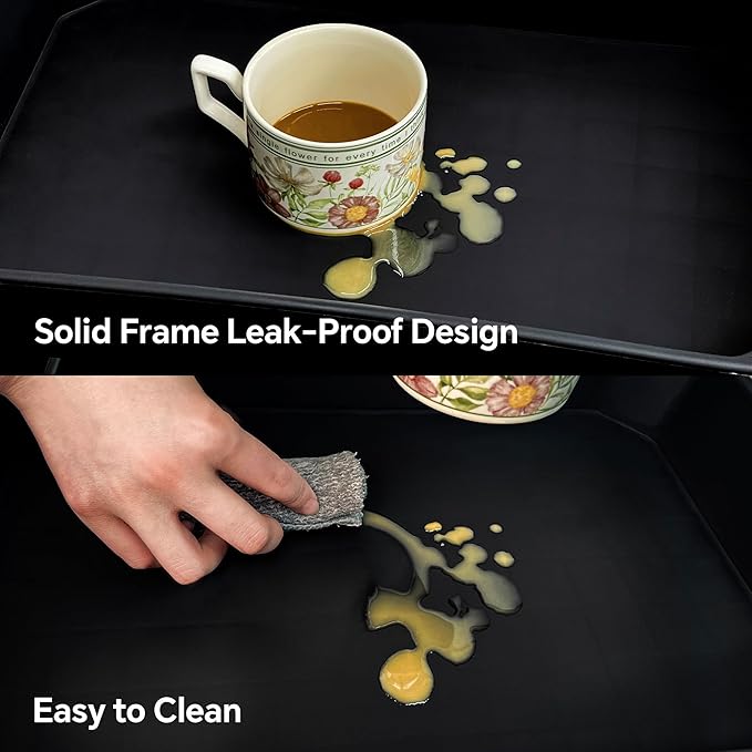 4 Tier Rolling Cart with Handle, Utility Cart with Table Top Easy Assembly Bathroom Storage Cart on Wheels for Office, Living Room, Kitchen, Craft Room, Black