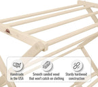 Pennsylvania Woodworks Premium American Maple Clothes Drying Rack - Handcrafted in Pennsylvania - Solid Wood Construction, Collapsible, Eco-Friendly Laundry Solution (Large)