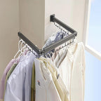 Drying Rack Clothing, Clothes Drying Rack Suitable for Laundry Room and Indoor as Outdoor, with Foldable Features, Wall Mounted Drying Rack, Retractable Clothesline with 30 Windproof Hooks (Black)