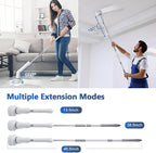 Qimedo Upgrade Rechargeable Electric Scrubber for Cleaning, 45-inch Handheld Spin Scrubber with Extended Long Handle, Cordless Power Dish Scrubber with 6 Brushes for Bathtub Grout Tile Floor