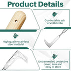 Lothee Garden Long Handle Crack Weeder 54 Inch Stainless Steel Crevice Weeding Tool L Shaped Weed Puller Tool Weed Remover Tool Long Handled Manual Weeders for Lawn Yard Patio Gardening Grass Cutter