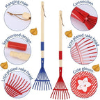 2PCS Garden Tool Rakes with Hardwood Handle, Garden Lawn Rake Leaves Lightweight Cute Rakes with Heads for Fall Garden Tools Gifts