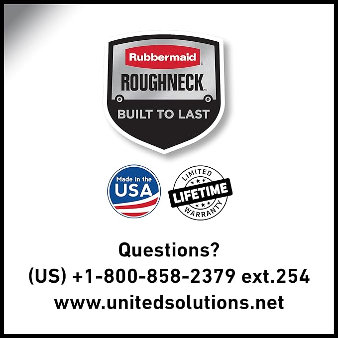 Rubbermaid Roughneck Tote 14 Gal, 6 Pack, Made in USA, Dark Indigo Metallic, Rugged Plastic Stackable Storage Bins with Lids and Handles