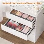 Lifewit 16 Pack Drawer Organizer, Dresser Underwear Drawer Organizer Bins, Foldable Fabric Closet Organizers, Storage Drawer Dividers, Dorm Room Essentials for Clothing, Socks, Towels, Ties Gray