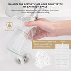 Glass Soap Dispenser - Dish Soap Dispenser for Kitchen, Hand Soap Dispenser Set, Bathroom Soap Dispenser with 304 Rust Proof Pump, Soap Dispenser for Kitchen with Tray, Clear Bottle/Silver Pump