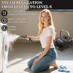 Pressurized Steam Cleaner, Steamer for Cleaning, 2500W Pressurized Steam Cleaner with 12 Attachments, Portable Steamer Cleaner for Home Car Kitchen Bathroom Furniture Tile Grout (Rose Gold)