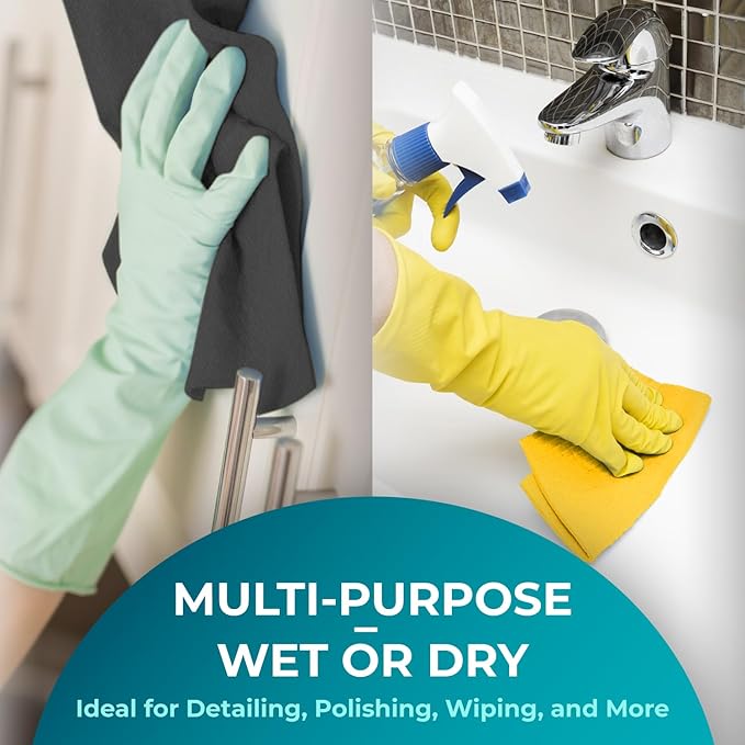 200 Pack Microfiber Cleaning Cloth Roll - Tear Away Reusable Paper Towels Washable, 11.8" Ultra Absorbent Cleaning Supplies for Housekeeping, Cleaning Rags Microfiber Towel, Lint Free Cloth Value Pack