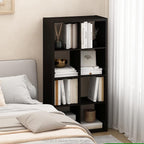 Furinno Cubicle Open Back Decorative Cube Storage Organizer, 8-Cube, Black Dark Oak