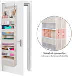 Univivi 6-Shelf Over Door Hanging Organizer Fabric Baby Door Storage with 5 Large Pockets and 3 Small PVC Pockets Wall Mount Hanging Storage Organizers for Baby Essential (Beige)