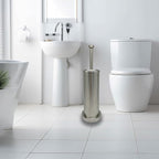 Brushed Nickel Toilet Bowl Brush with Holder, Durable Bathroom Cleaning Tool, Modern Design for Easy Toilet Maintenance, Bathroom Cleaner Brush for Efficient Cleaning and Hygiene
