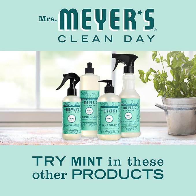 MRS. MEYER'S CLEAN DAY Room and Air Freshener Spray, Non-Aerosol Spray Bottle Infused with Essential Oils, Limited Edition Mint, 8 fl. oz - Pack of 3