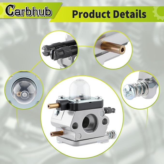 Carbhub C1U-K54A Carburetor for 2-Cycle Mantis 7222 7222E 7222M 7225 7230 7234 7240 7920 7924 Tiller/Cultivator Carb with Air Filter Repower Kit