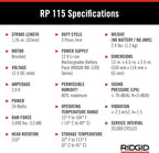 RIDGID 72558 Model RP 115 Mini Press Tool and Battery Kit with 1/2" to 3/4" ProPress and PureFlow Press Tool Jaws, 2V Li/Ion Battery, 12V Charger, and Carrying Case