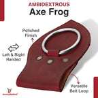 Armory Replicas - Genuine Rawhide Leather Universal Axe Frog - Medieval Hand Crafted O-Ring Funcitonal Outdoor Costume LARP Weapon Holder