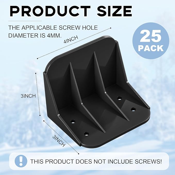 Taiyin 25 Pack Large Snow Guards for Metal Roofs 4 x 3 x 3 Inch Jumbo Ice Guard Snow Stops for Prevent Sliding, Without Screws or Adhesive (Black)